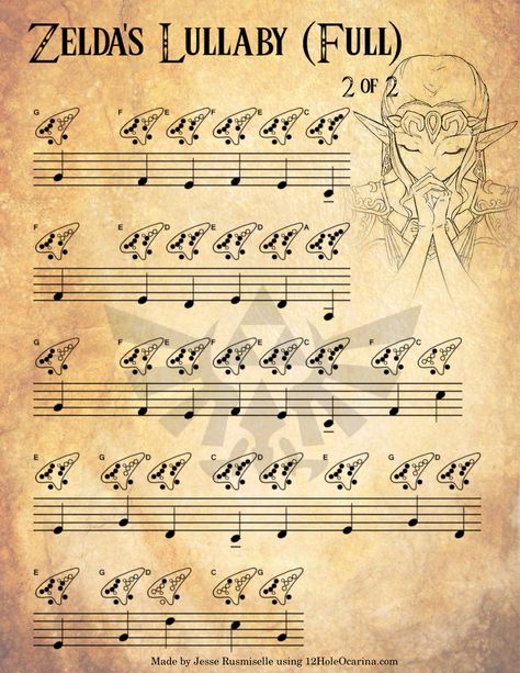 Zelda's Lullaby complete tabs for the ocarina Ocarina Songs, Ocarina Music Sheet, Ocarina Aesthetic, Ocarina Sheet Music, How To Play The Ocarina, Ocarina Tabs 12 Hole, Ocarina Of Time Ocarina, Ocarina Notes 12 Hole, Song Of Time Ocarina