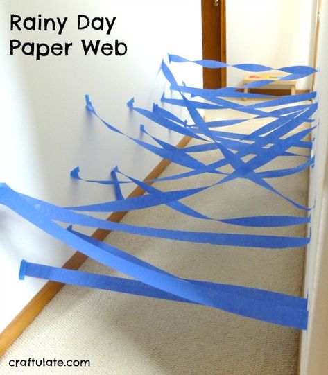 Rainy Day Paper Web - a fun gross motor activity for kids Toddler Halloween Games, Fun Rainy Day Activities, Babysitting Activities, Rainy Day Activity, Rainy Day Activities For Kids, Babysitting Crafts, Babysitting Fun, Gross Motor Activity, Fun Halloween Games