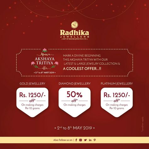 Jewellery Promotion Poster, Jewellery Offer Poster, Navratri Jwelary, Diwali Offer Poster Design, Radhika Jewellers, Wedding Video Inspiration, Pizza Flyer, Akshaya Tritiya, Car Advertising Design