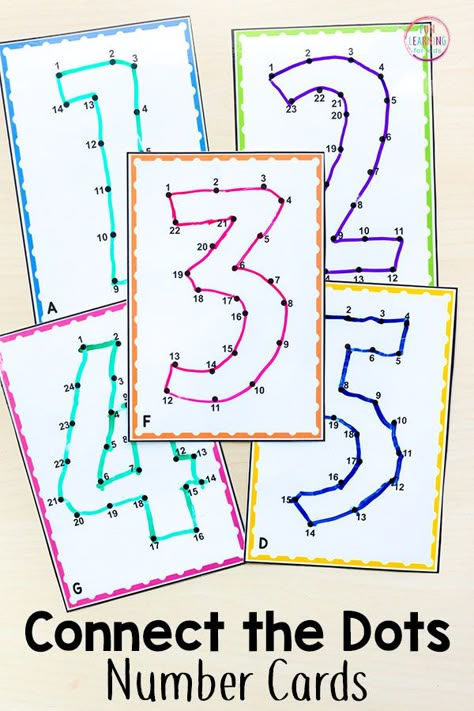 Connect the dots printable number cards for teaching number recognition and number order. #math #mathcenters #kindergarten #preschool #mathgames #numbersense Number Building Activities, Number Crafts For Preschoolers, Teaching Numbers 1-10 Preschool, Number Crafts Preschool, Number Writing Games Kindergarten, Kindergarten Number Recognition, Learning Numbers 10-20 Activities, Recognizing Numbers 1-10, Connect The Dots Printable