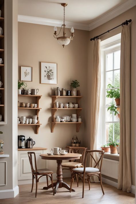 Are you on a mission to create the perfect coffee nook? Look no further! Our curated list of 10 cozy and charming ideas will inspire you to craft a delightful space, where your love for coffee meets homey decor. Whether you prefer wooden shelves adorned with vibrant plants or a quaint little area for sipping cappuccinos, you'll find inspiration here. Transform any humble corner into a warm and inviting coffee oasis that fills the air with the delightful aroma of brews. Perfect for both relaxation and entertaining. Caffe Corner, Coffee Room Ideas, Coffee Nook Ideas, Cozy Coffee Nook, Coffee Nooks, Kitchen Bay Window, Coffee Table Inspiration, Bay Window Seat, Coffee Meeting