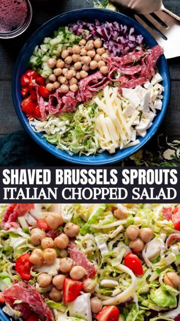 Italian Chopped Brussels Sprouts Salad Italian Chopped Brussel Sprout Salad, Chopped Brussel Sprouts, Eggplant Recipes Easy, Pork Loin Roast Recipes, Brussels Sprouts Salad, Sprout Salad, Easy Mediterranean Diet Recipes, Dinner Side, Sprouts Salad