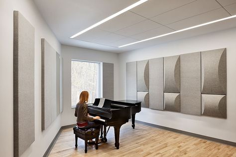 6 University Buildings Make the Grade with Innovative Design | Firm: Deborah Berke Partners. Project: László Z. Bitó Conservatory of Music at Bard College. Location: Annandale-on-Hudson, New York. Photography by Chris Cooper. Music Practice Room, New York College, Chris Cooper, Interior Design Colleges, Bard College, Music Practice, Piano Room, Music School, Bread And Butter