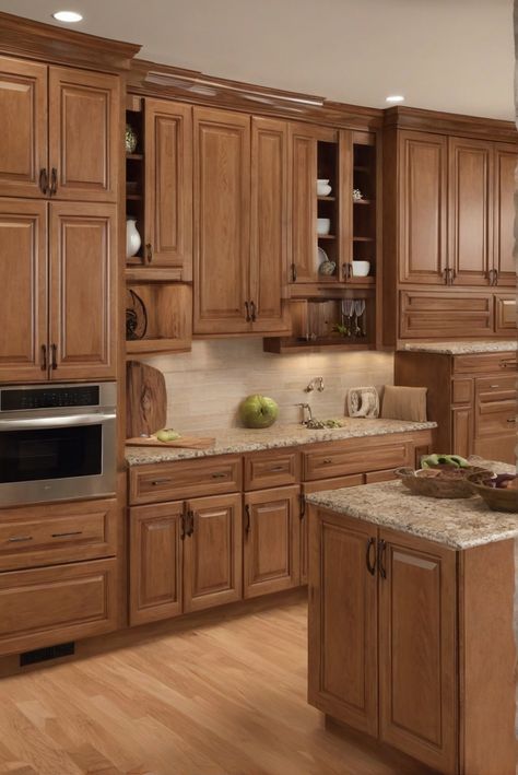 1. Color schemes 
2. Pecan cabinets 
3. Home decor trends 
4. 2024 trends Pecan Cabinets Kitchens, Pecan Kitchen Cabinets, Pecan Cabinets, Classic Kitchen Cabinets, Kitchen Design Countertops, Decorating Your Kitchen, Kitchen 2021, Kitchens Cabinets, Pecan Wood