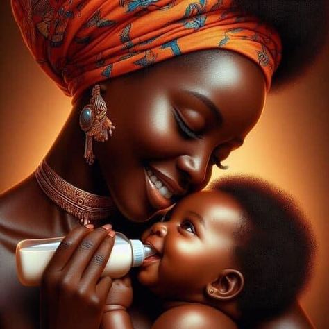 African Mother Art, Black Mother Art, African Portraits Art, African American Expressions, Happy Mom Day, Africa Art Design, Mama Africa, Leaf Photography, African Paintings