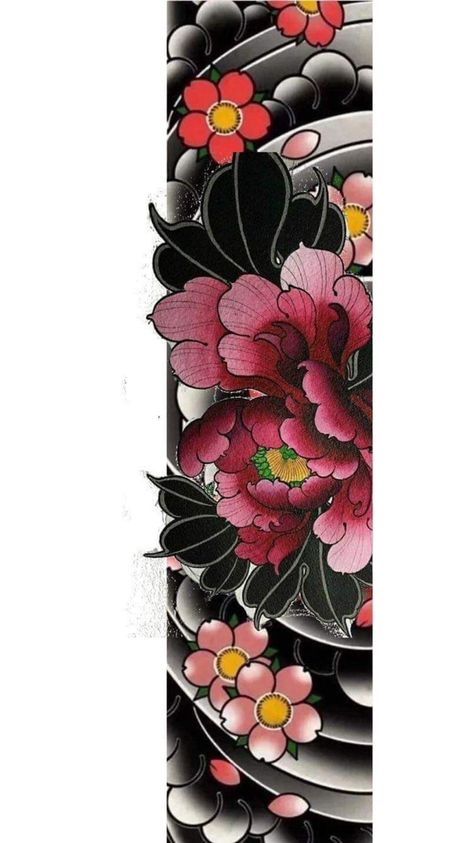 Flower Armband Tattoo Design, Band Tattoo Japanese, Japanese Flowers Tattoo Design, Japanese Armband Tattoo, Japanese Flower Tattoo Design, Tato Maori, Tatoo 3d, Tattoo Japanese Style, Japanese Flower Tattoo