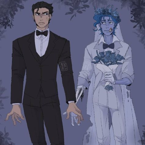 ~Redd~ on Instagram: “~The Corpse Bride Au~ (Or Groom, in this matter) . Hell yeahhhh, a new Jotakak au! This is my new favorite piece by far😈😈Just the entire…” Disney Characters Genderbend, Corpse Bride Art, The Corpse Bride, Tim Burton Art, Tim Burton Movie, Jojo's Bizarre Adventure Anime, Disney Artwork, Pinturas Disney, Corpse Bride