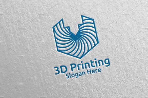 3D Printing Company Logo Design 54 by denayunebgt on @creativemarket 3d Printing Logo, Printer Logo, Logo Concept Design, Printing Company Logo, Book Concept, Retail Advertising, Education Logo Design, Logo Design Concept, Printing Logo