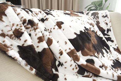 Cow Print Blanket, Brown Throw Blanket, Memory Blanket, Faux Cowhide, Fur Throw Blanket, Patriotic Outfit, Cooling Blanket, Fur Throw, Faux Fur Throw