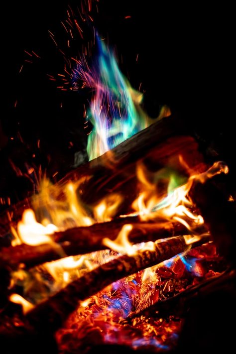 Rainbow Flames, Ash Fire, 4k Wallpaper For Mobile, Blurred Background Photography, Fire Image, Iphone Black, Lit Wallpaper, Apple Watch Wallpaper, Night Photos