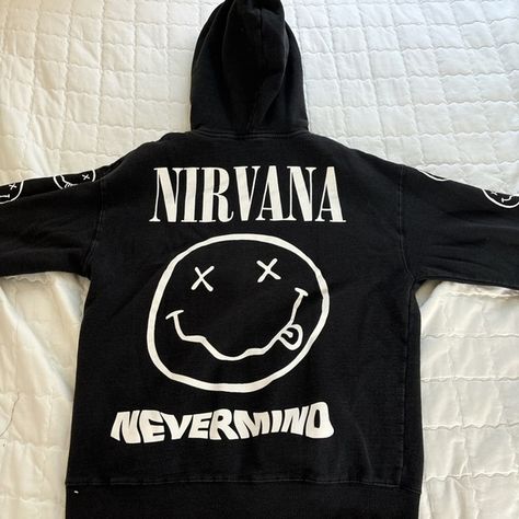 Cotton on Nirvana hoodie with design Hoodie With Design, Nirvana Hoodie, Oil Stain, Cotton On, Nirvana, Black Hoodie, Stain, Blazer, Jewelry Watches