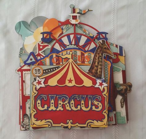 Circus Theme Cakes, Mini Album Scrap, Circus Crafts, Mini Scrapbooks, Circus Decorations, Circus Theme Party, Mini Albums Scrap, Paper Doll House, Circus Art