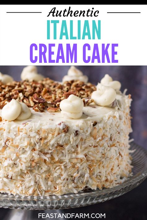 Italian Cream Sheet Cake Recipe, Italian Crème Cake, Italian Cream Cake Recipe Homemade, Italian Cream Cake From Box Cake, Italian Rum Cake, Italian Wedding Cake, Italian Birthday, Italian Cream Cake Recipe, Italian Wedding Cakes