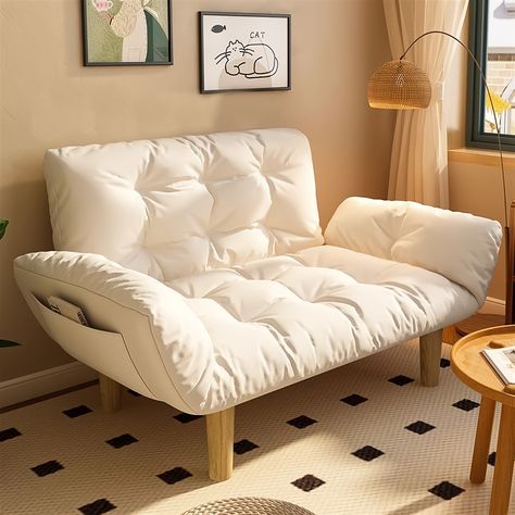 Faster shipping. Better service Small Double Sofa Bed, Luxury Single Sofa, Chambre Inspo, Luxury Sofa Living Room, Cotton Sofa, Sofas For Small Spaces, Sofa Cotton, Small Apartment Living Room, Lazy Sofa