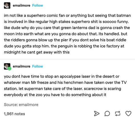 Justice League Tumblr, Tumblr Post, Batman Funny, Dc Memes, Batman Family, Funny Comments, Detective Comics, Marvel Vs, Young Justice