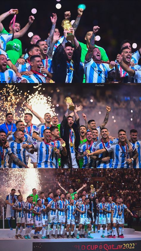 Winners 🏆 Messi Logo, Argentina Players, Arsenal Fc Wallpapers, Argentina Football Team, Lionel Messi Family, Messi Pictures, Juventus Players, Messi Poster, Argentina World Cup