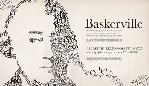 A poster created to give information and a brief history of the Baskerville typeface. Description from andrewjvine.com. I searched for this on bing.com/images Baskerville Typography, Font Anatomy, Specimen Poster, Type Composition, Polaroid Prints, Typeface Poster, Typographic Poster Design, Graphic Design Typography Poster, Typography Packaging