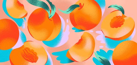 March Graphic Design, Peach Illustration, Peach Art, Summer Illustration, Fruit Illustration, Penguin Random House, Hydro Flask, Learning Design, Random House