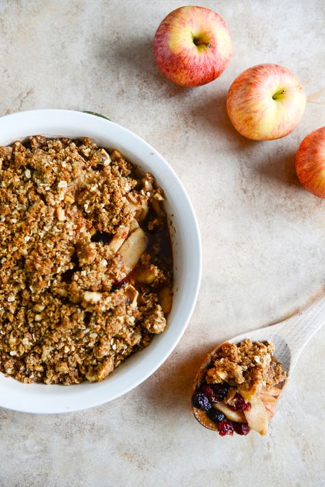 Apple Walnut Brown Betty (a "betty" is made of  sugared, spiced fruit, and browned bread crumbs)