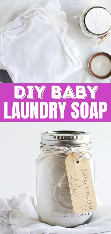 Need a laundry detergent gentle enough for baby's skin? This Homemade Baby Laundry Detergent is great not only for newborns but also for people with sensitive skin. It's a great Homemade Gentle Laundry Detergent that you're sure to love! #nontoxic #toxinfree #sensitiveskin Laundry Detergent For Sensitive Skin, Detergent For Sensitive Skin, Homemade Laundry Detergent Powder, Safe Laundry Detergent, Laundry Detergent Powder, Diy Detergent, Laundry Detergent Recipe, Detergent Recipe, Detergent Powder