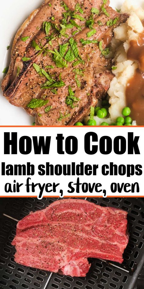 Lamb Steak Air Fryer, Lamb Shoulder Round Bone Chops Recipes, Easy Lamb Shoulder Chop Recipes, How To Cook Lamb Shoulder, Lamb Shoulder Steak, Lamb Shoulder Recipes Ovens, Lamb Chop Shoulder Recipe, Air Fryer Lamb Shoulder Chops, Lamb Shoulder Chops Recipes Air Fryer