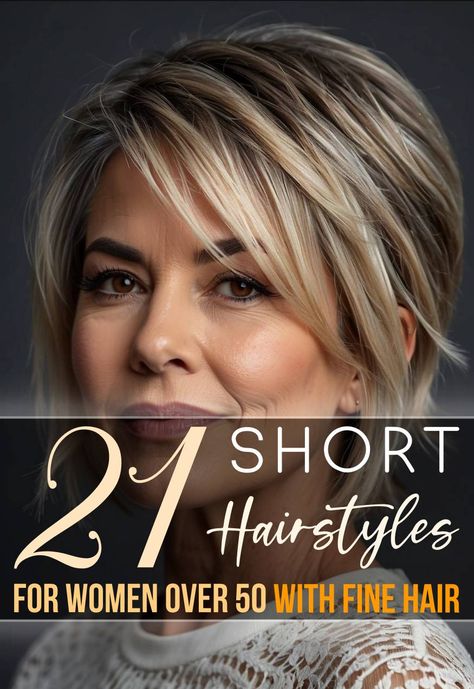 Short Hair For Fine Thinning Hair, Simple Short Haircuts For Women, Cute Short Hairstyles For Thinning Hair, Womens Low Maintenance Haircuts, Hairstyles For Short Fine Hair Over 50, Short Haircuts For Fine Thinning Hair, Chic Short Haircuts For Fine Hair, Hairstyles For Women With Fine Hair, Very Fine Hair Hairstyles Short