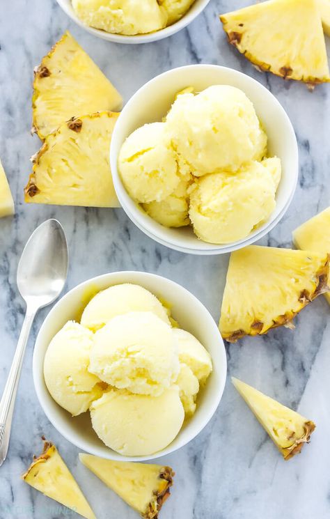 piña colada sorbet. Sorbet In Fruit Shell, Pina Colada Sorbet, Sorbet Flavors, Desserts Coconut, Boozy Ice Cream, Granitas, Pineapple Ice Cream, Coconut Sorbet, Coconut Extract