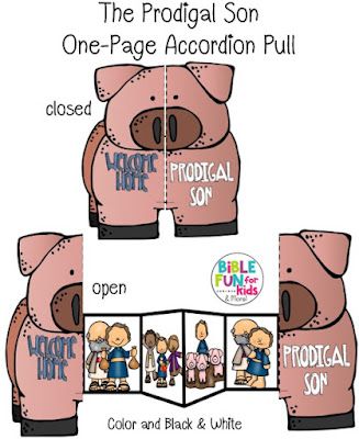 The Prodigal Son Accordion Pull | Bible Fun For Kids Craft For Prodigal Son, Parable Of The Prodigal Son Craft, Daniel Bible Lessons For Kids, Prodigal Son Preschool, Prodigal Son Craft Preschool, The Prodigal Son Activities, The Prodigal Son Craft, Prodigal Son Activity, Prodigal Son Craft