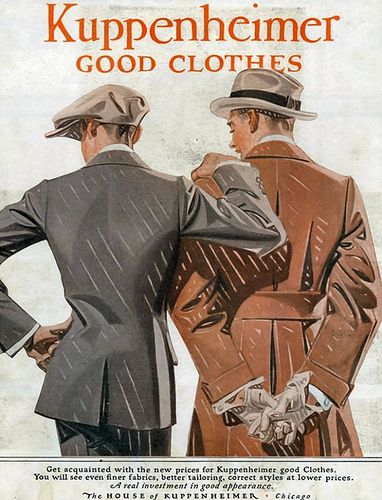 Joseph Christian Leyendecker Vintage Mens Fashion, Old Fashion, Two Men, Cthulhu, Vintage Ads, Vintage Advertisements, Vintage Illustration, Mens Suits, Vintage Posters