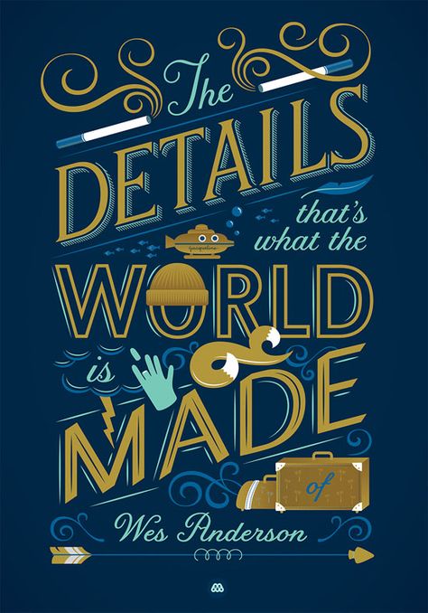 Jessica Hische's typographic Wes Anderson quote poster Jessica Hische Lettering, Jessica Hische Typography, Jessica Hische, Speak Easy, Poster Book, Japanese Typography, Hand Lettering Inspiration, Beautiful Lettering, Typography Love