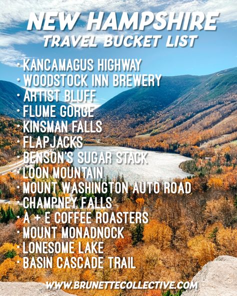 Travel New Hampshire, Weekend In New Hampshire, Rumney New Hampshire, New Hampshire Fall Road Trips, New Hampshire Things To Do In The Fall, New Hampshire Vacation, New England Bucket List, New Hampshire Bucket List, Vermont Bucket List