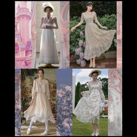 free, flowing, classical beauty, innocent, old victorian style Ethereal Essence Outfits Casual, Ethereal Classic Ingenue Style, Classic Ingenue Style, Ingenue Aesthetic, Undercover Princess, Ingenue Ethereal, Elf Core, Ethereal Classic, Ingenue Style