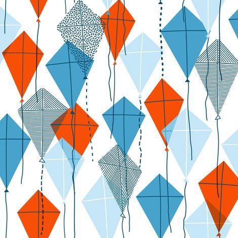 Kites on Pinterest Kite Drawing, Scandinavian Pattern, Drawing Pattern, Branding Ideas, Design Textile, Print Inspiration, Kites, Pattern Illustration, Design Graphique