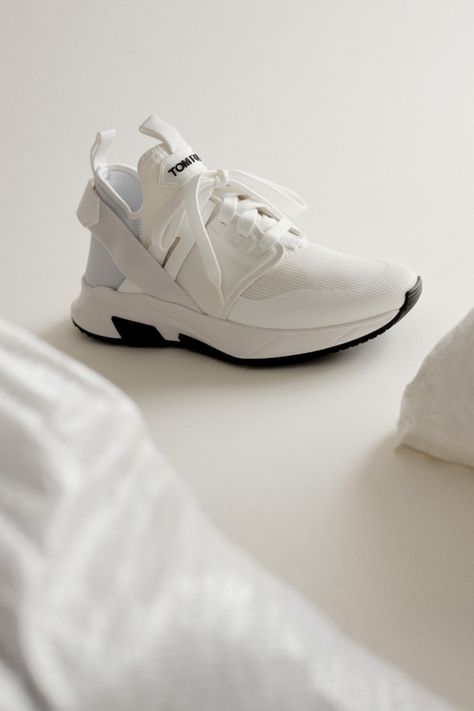 Even casual ensembles can benefit from a touch of Tom Ford, and these pristine white sneakers make for a smart off-duty choice. #TomFord #FW20 #Mytheresa Tom Ford Sneakers, White Toms, Nike Huarache, Adidas Tubular Defiant, White Sneakers, Bags Accessories, Boot Sandals, Online Accessories, Shoe Brands