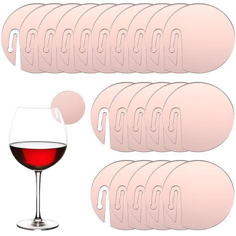 PRICES MAY VARY. [CIRCLE DRINK TAGS]: Flat round acrylic drink tags are easy to use, peel off the protective film, the round tags are like mirrors, clear and smooth. You can write your name or draw something on the circle drink tags to make identification, and then clip the drink tags on wine glass. [1 BOX 20PCS WINE GLASS TAGS]: You will receive 20pcs wine glass tags, quantity of acrylic cricle drink tags can meet your family party needs. The surface of the drink tags are covered with a protect Drink Tags Printable, Christmas Family Party, Moms 60th, Wine Glass Tags, Glass Markers, Wine Glass Markers, Drink Marker, Party Favors For Adults, Drink Tags