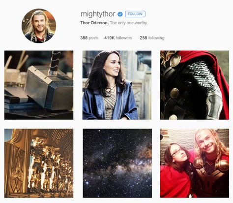 Thor's Instagram Avengers Instagram, Fake Instagram Account, Marvel Instagram, Thor Avengers, Thor Odinson, Marvel Aesthetic, Marvel Dr, Robert Downey, Marvel Stuff