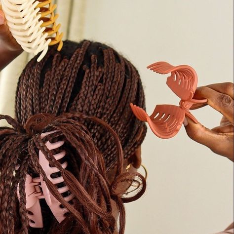 Elevate your braid game with our chic claw clips!⁠ Effortlessly stylish and practical, these clips add a trendy twist to your braided look, keeping everything secure and on point all day✨ ⁠ ⁠ 📸:@selma.maina⁠ .⁠ .⁠ .⁠ #braids #clawclips #braidstyles #protectivestyles Braids With Claw Clip, Braid Game, Beauty Essence, Claw Clips, Claw Clip, Protective Styles, Organic Beauty, Braid Styles, Beauty Products