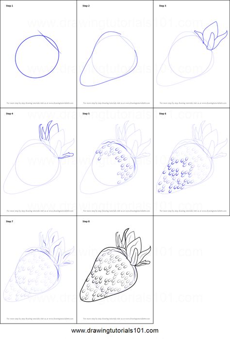 Draw Strawberry, Strawberry Printable, Strawberry Drawing, Handwriting Examples, Valentine Coloring Pages, Drawing Sheet, Learn Drawing, Valentine Coloring, Strawberry Fruit