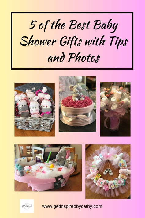 5 of the best DIY baby shower gifts with tips and photos will help you with that baby shower that is approaching.  These are easy to make gifts that will leave everyone in awe. Useful for nursery decor, shower decor, and after new baby arrives.  Get busy.  Instructions and photos included. Easy To Make Gifts, Gifts Kids Can Make, Diaper Bouquet, Handmade Baby Shower Gift, Diy Baby Shower Gifts, Best Baby Shower Gifts, Best Diy, Perfect Baby Shower Gift, Baby Shower Diy