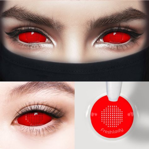 Red Sclera Contacts, Red Eyes Contacts, Red Contact Lenses, Red Sclera, Sclera Lenses, Cool Contacts, Iris Eye, Costume Contact Lenses, Colored Eye Contacts