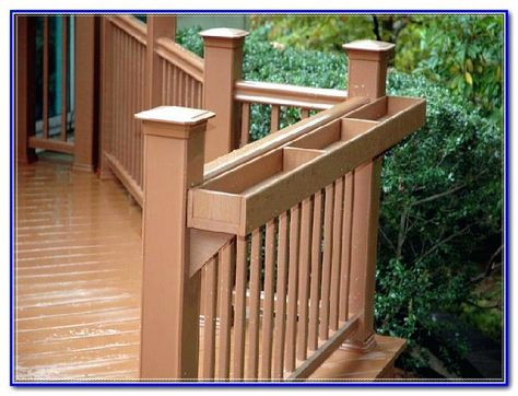 Custom Deck Railing, Railing Planter Boxes, Reling Design, Deck Planter Boxes, Deck Railing Planters, Planter Box Plans, Deck Railing Ideas, Deck Railing Design, Deck Planters