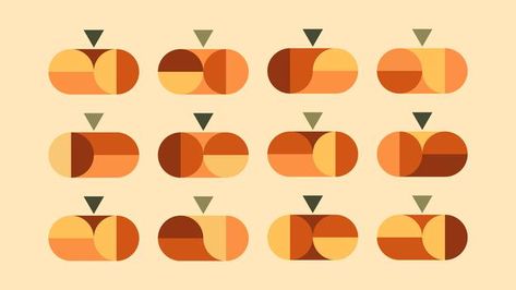 Geometric Halloween, Harvest Fest, Holiday Symbols, Pumpkin Illustration, Pumpkin Vector, Geometry Design, Geometric Vector, Fall Patterns, Holiday Background