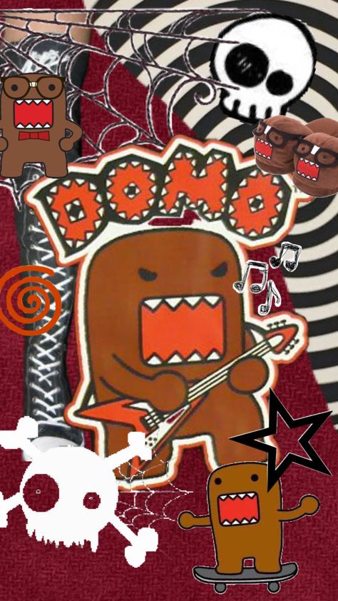 domo‼️ #domo #domoplush #scene #scenecore #skull Scenecore Wallpaper, Scene Aesthetic, Scene Core, 2000s Emo, Scene Outfits, Emo Wallpaper, Scene Kids, Aesthetic Backgrounds, Create Collage