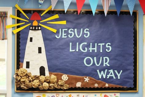 Catholic. on Pinterest | Church Bulletin Boards, Bulletin Boards ... Religious Bulletin Boards, Bible Bulletin Boards, Church Bulletins, Nautical Classroom, Class Bulletin Boards, Christian Bulletin Boards, Sunday School Decorations, Summer Bulletin Boards, Sunday School Rooms