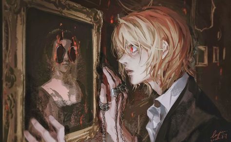 "Burning." Kurapika by 樓煙 (@louyan_0405) on Twitter. Hunterxhunter Kurapika, Hxh Characters, Hunter Anime, Ethereal Art, Red Eyes, Hunter X Hunter, An Anime, Pretty Art, Pose Reference