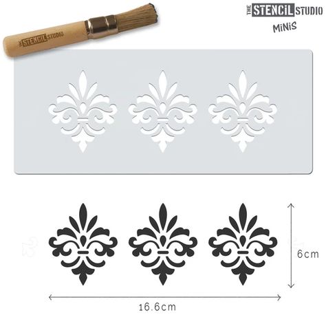 Home Decorating Diy, Shabby Chic Stencils, Border Stencil, Damask Patterns, Upcycle Furniture, Stencils Online, Craft Stencils, Fabric Walls, Damask Stencil