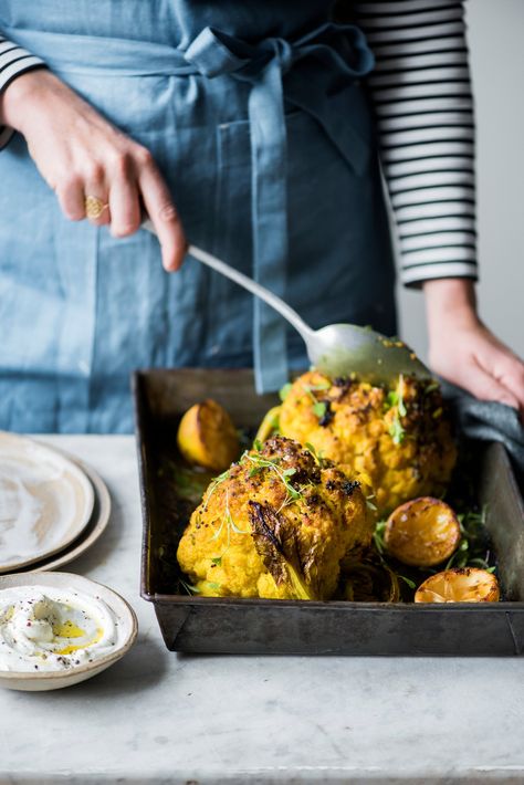 Anna Jones recipes: Serve up whole veg, crisp, golden and straight from the oven, for a wonderful meat-free centrepiece. Try a selection of squash stuffed with cereals or a savoury cauliflower baked in turmeric and coconut Anna Jones Recipes, Roast Squash, Roast Cauliflower, Coconut Baking, Anna Jones, Whole Roasted Cauliflower, Roasted Vegetable Recipes, Baked Cauliflower, Roasted Squash