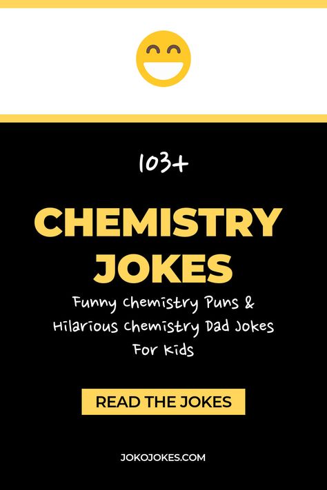 Here are the 103 funny chemistry jokes. These chemistry jokes science humor, chemistry jokes science humor funny, chemistry jokes flirty, chemistry jokes science humor biology, chemistry jokes science humor periodic table will make you laugh out loud with kids and adults. Cute chemistry one liners and quotes to tell your friends for a funny humor night. Chemistry Jokes Flirty, Biology Funny Science Jokes, Chemistry Quotes Science, Funny Chemistry Jokes, Jokes Flirty, Science Humor Biology, Cute Chemistry, Chemistry Quotes, Physics Jokes