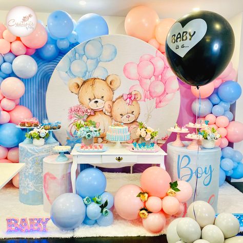 Teddy Bear Gender Reveal Games, Gender Reveal Teddy Bear Theme, Teddy Bear Gender Reveal, Bear Gender Reveal, Baby Shower Teddy Bear, Gender Reveal Games, Baby Gender Reveal Party, Bear Photos, Teddy Bear Baby Shower