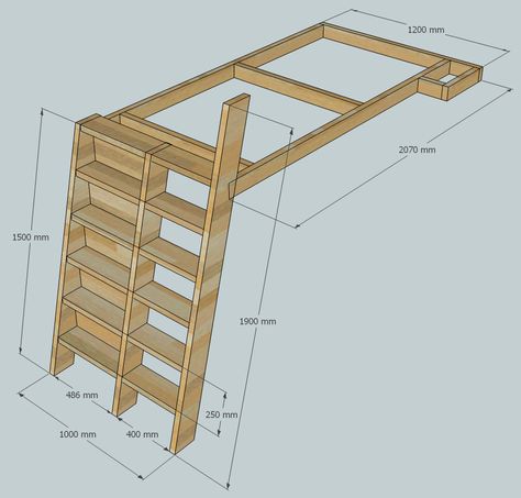 Loft Beds With Bookshelf Ladders : 14 Steps (with Pictures) - Instructables Ladder Bunk Bed, Diy Seng, Bookshelf Ladder, Build A Loft Bed, Stair Plan, Bookshelf Bed, Loft Bed Plans, Diy Bookshelf, Modern Bunk Beds